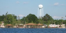 Watertower viewed over White Lake NC
